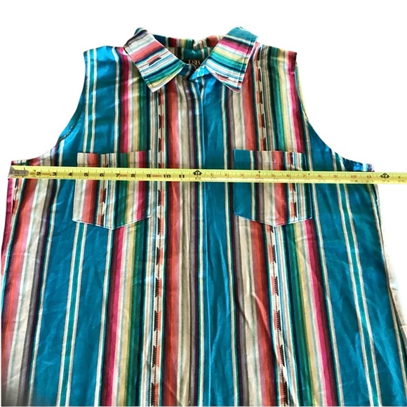 Lucky & Blessed Sleeveless Western Button Down Shirt Women’s Size XL Top - Picture 11 of 13